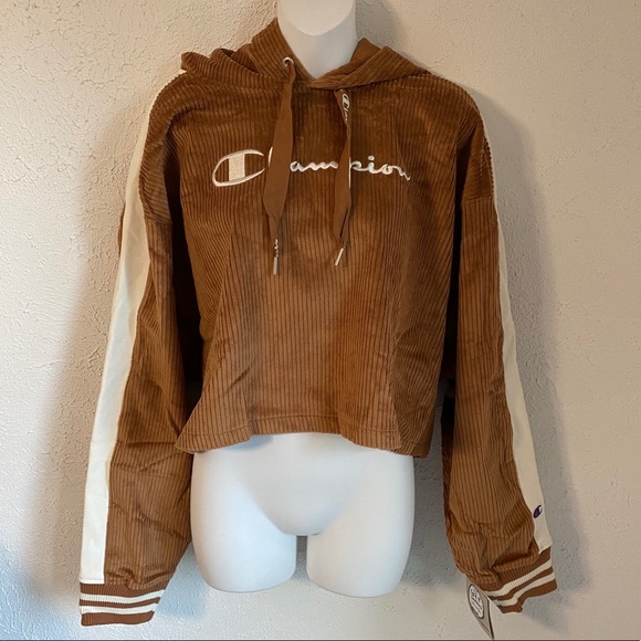 Champion Corduroy Cropped Hoodie XXL - Picture 2 of 6